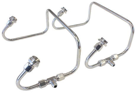 Dual Inlet Fuel Line Kit Suit 4150 Holley Carb S/S Steel AF30-2671 - Aeroflow