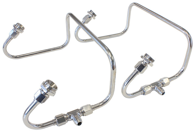 Dual Inlet Fuel Line Kit Suit 4150 Holley Carb S/S Steel AF30-2671 - Aeroflow