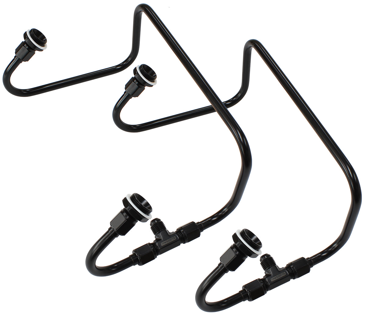 Dual Inlet Fuel Line Kit Suit 4150 Holley Carb Black AF30-2671BLK - Aeroflow