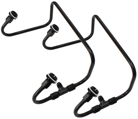 Dual Inlet Fuel Line Kit Suit 4150 Holley Carb Black AF30-2671BLK - Aeroflow