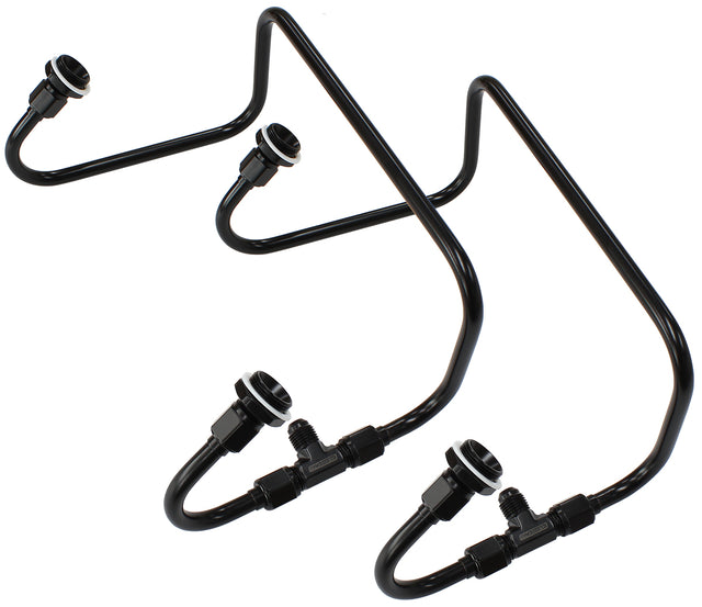Dual Inlet Fuel Line Kit Suit 4150 Holley Carb Black AF30-2671BLK - Aeroflow