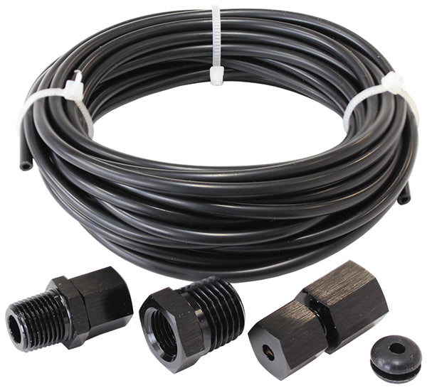 12-FT Nylon Tubing 1/8" Dia Includes Fittings AF30-3000BLK - Aeroflow