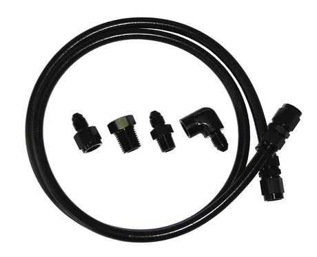-3AN x 3ft Black Braid Line Kit With Fittings Included AF30-3003BLK - Aeroflow