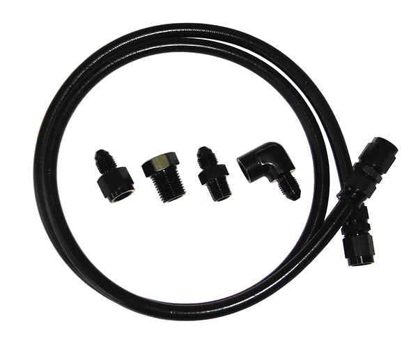 -4AN x 4ft Black Braided Line With Fittings Included AF30-4004BLK - Aeroflow