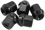 7/16"-20 Acorn Short Open Wheel Nuts Black (5 Pack) AF3011-1000 - Aeroflow