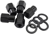 1/2"-20 .550" Shank Open Wheel Nuts Black (5 Pack) AF3012-6000 - Aeroflow