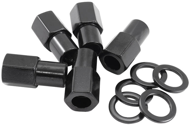1/2"-20 .750" Shank Open Wheel Nuts Black (5 Pack) AF3012-7000 - Aeroflow