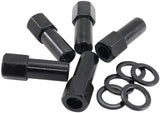 1/2"-20 1.38" Shank Open Wheel Nuts Black (5 Pack) AF3012-9000 - Aeroflow