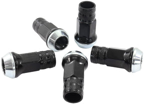M12 x 1.50mm Acorn Long Open Wheel Nuts Black (5 Pack) AF3016-3000 - Aeroflow