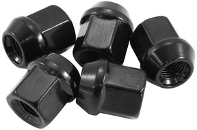 M14 x 1.50mm Acorn Short Open Wheel Nuts Black (5 Pack) AF3018-1000 - Aeroflow