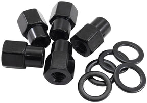 M14 x 1.50mm .550" Shank Open Wheel Nuts Black (5 Pack) AF3018-6000 - Aeroflow