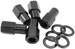 M14 x 1.50mm .750" Shank Open Wheel Nuts Black (5 Pack) AF3018-7000 - Aeroflow