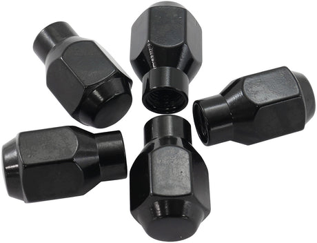 1/2"-20 Conical Et Closed Wheel Nuts Black (5 Pack) AF3022-4000 - Aeroflow
