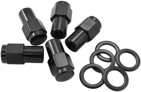 M12 x 1.25mm .750" Shank Closed Wheel Nuts Black (5) AF3025-7000 - Aeroflow