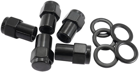 M14 x 1.50mm .550" Shank Closed Wheel Nuts Black (5) AF3028-6000 - Aeroflow