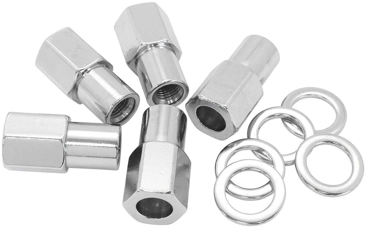 0.750 Shank Open Nuts M12 x 1.25 Chrome M12 x 1.25mm Wheel (5) AF3035-7000 - Aeroflow