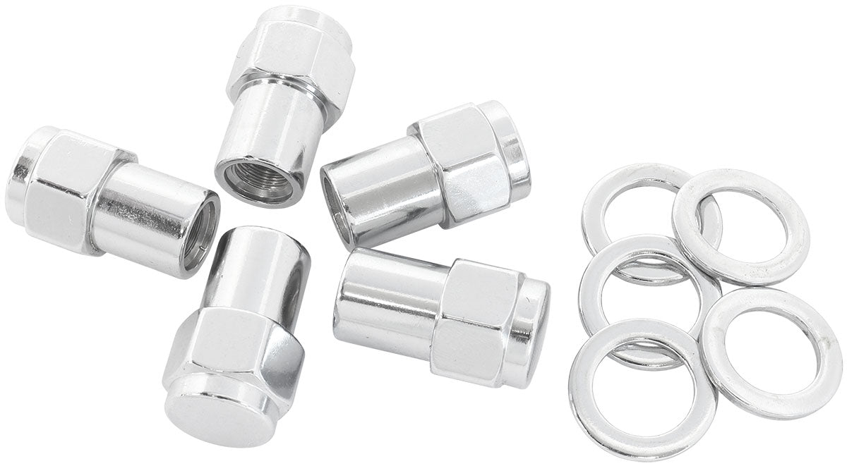 0.550 Shank Closed Nuts M12 x 1.25mm Chrome Wheel (5) AF3045-6000 - Aeroflow