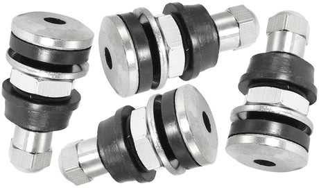 Bolt In Wheel Valve Stems 4 Pack Chrome 7/16" 5/8" Holes AF3060-0000 - Aeroflow