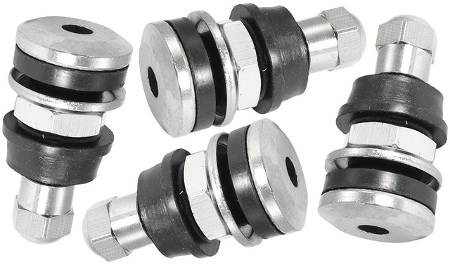 Bolt In Wheel Valve Stems 4 Pack Chrome 7/16" 5/8" Holes AF3060-0000 - Aeroflow