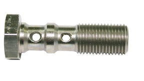 Double Banjo Bolt 7/16-24 Stainless 30mm Long AF318-04 - Aeroflow