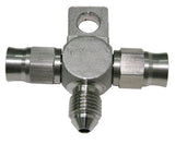 Stainless -3AN Tee With Mount Teflon Ends With -3AN On Side AF328-03-03 - Aeroflow