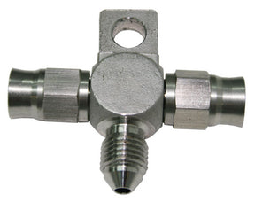 Stainless -3AN Tee With Mount Teflon Ends With -3AN On Side AF328-03-03 - Aeroflow