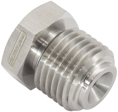 Inverted Flare Hex Port Plug 9/16-18 Stainless Steel AF349-06 - Aeroflow
