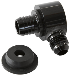Black Booster Valve Universal 21mm / 13/16" Hole To -6AN AF350-00BLK - Aeroflow