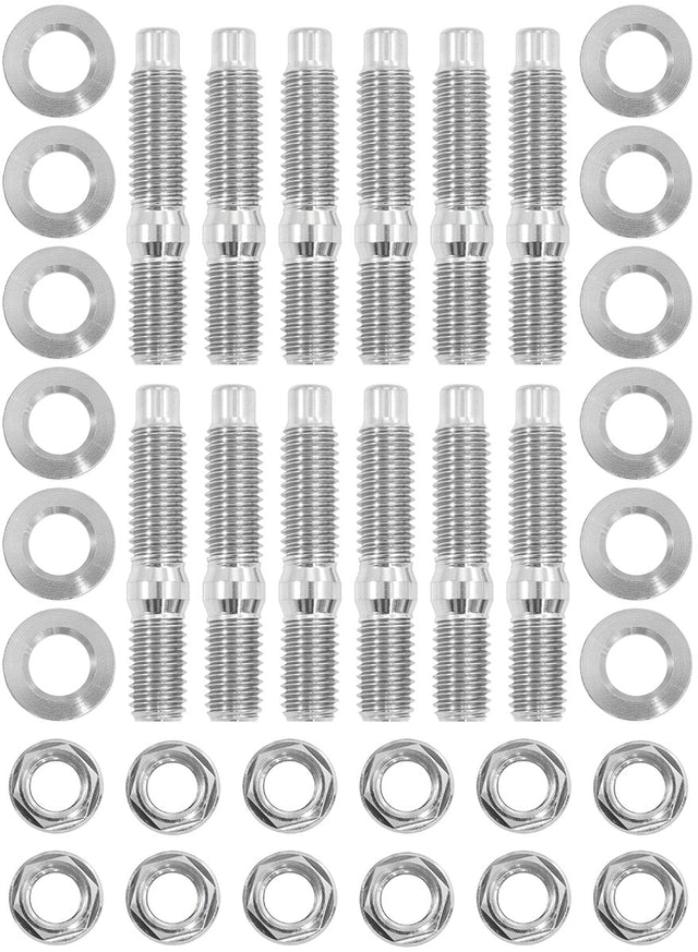 GM LS Header Stud Kit M8 Titanium 6 Point Hex Head Turbo Exhaust AF3699-0401 - Aeroflow