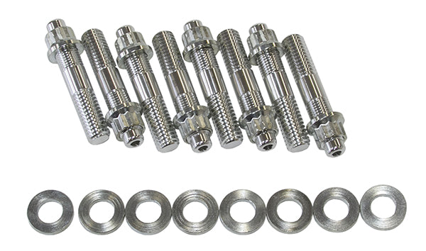 Blower Stud Kit Silver Studs Show Set 2.5" OAL AF37-0602 - Aeroflow