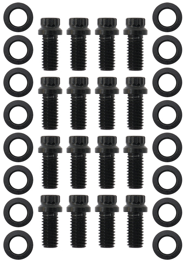 Small Block Chev Header Bolts 12 Point Black x 12 3/8 .750" Univer AF37-1003 - Aeroflow