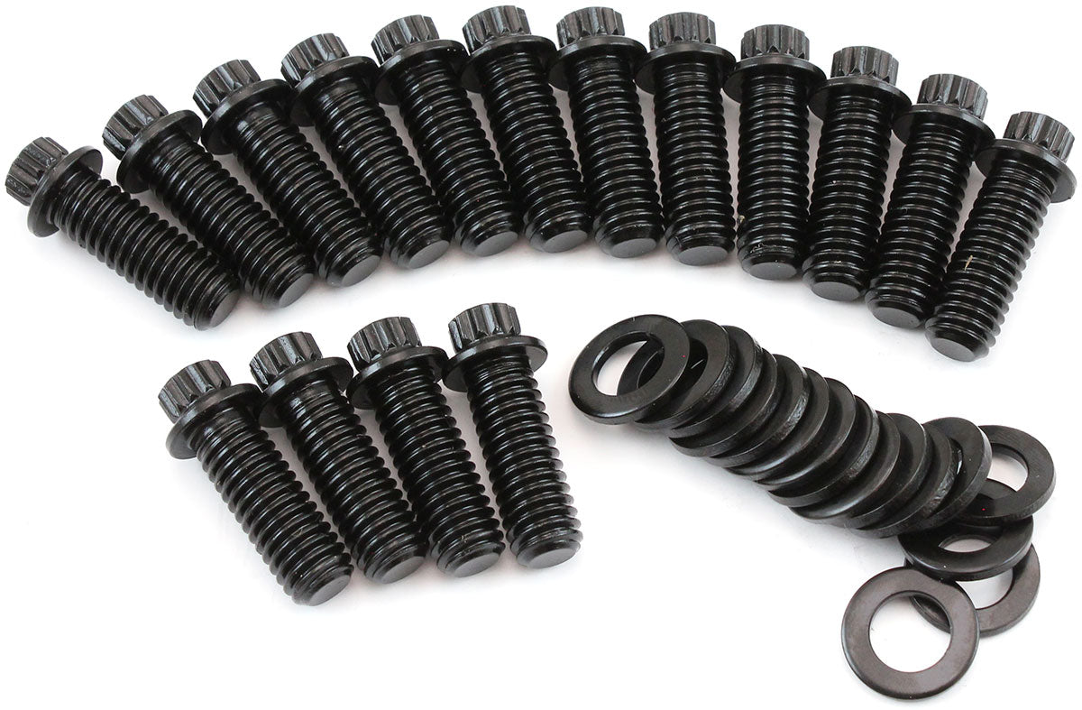 Universal Header Bolts 12 Point Black x 16 3/8 1.00" AF37-1006 - Aeroflow
