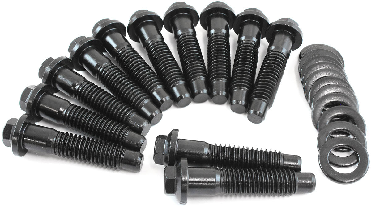 Chrysler Intake Bolts Black 12 Point Head Small Big Block AF37-1215 - Aeroflow