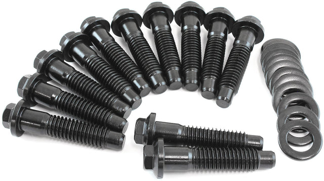 Chrysler Intake Bolts Black 12 Point Head Small Big Block AF37-1215 - Aeroflow