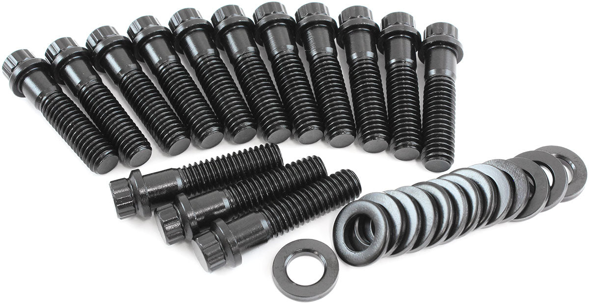 Holden V8 Intake Bolts Black 12 Point 253 308 304 Pack 14 AF37-1225 - Aeroflow