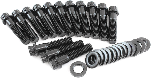 Holden V8 Intake Bolts Black 12 Point 253 308 304 Pack 14 AF37-1225 - Aeroflow