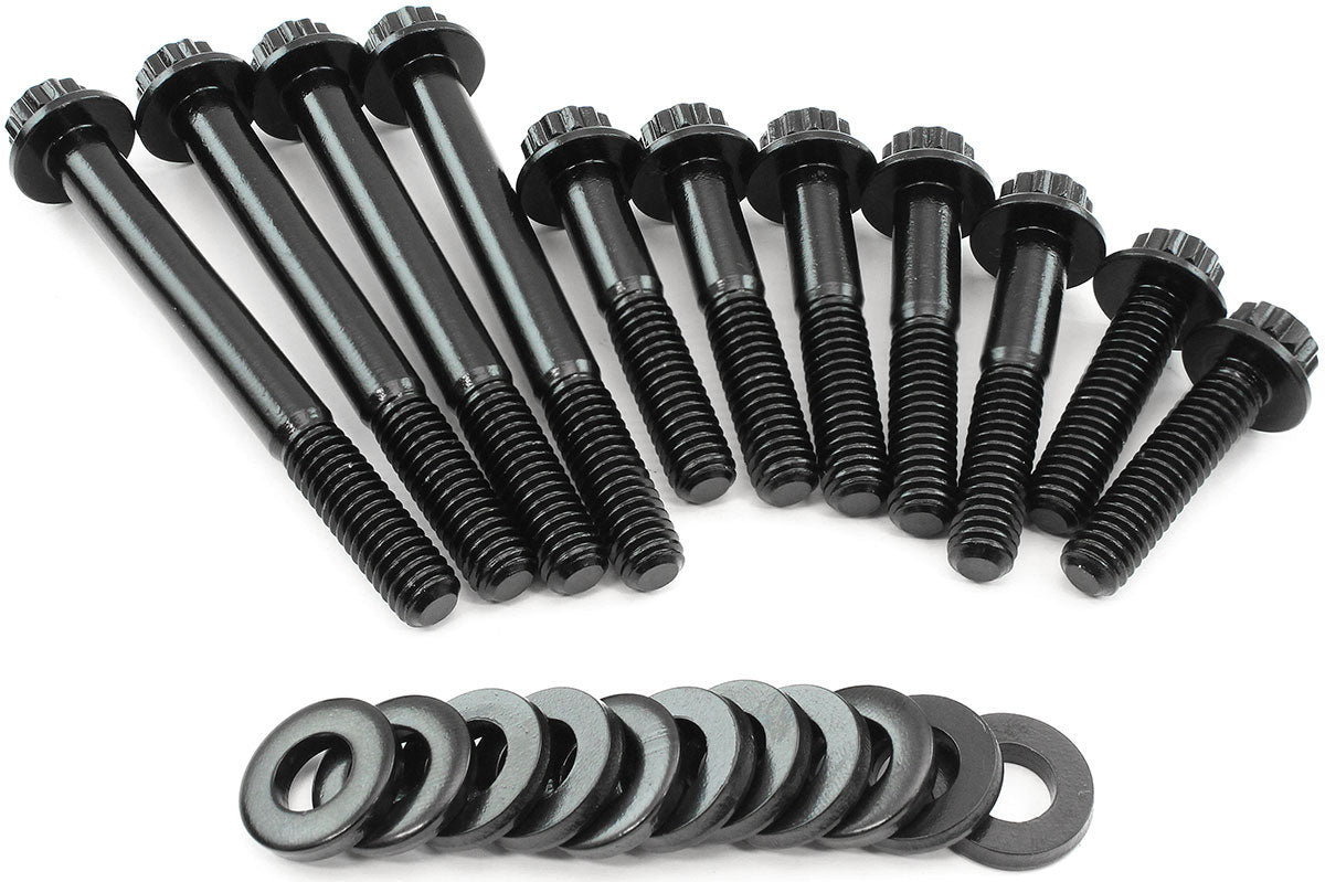 Ford Cleveland Water Pump Bolt Kit 351C 12 Point Black AF37-1603 - Aeroflow