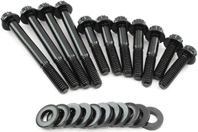 Ford Cleveland Water Pump Bolt Kit 351C 12 Point Black AF37-1603 - Aeroflow
