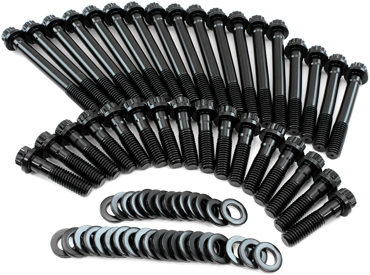 Small Block Chev Head Bolt Kit 12 Point 23 Deg OEM Iron Heads AF37-2100 - Aeroflow