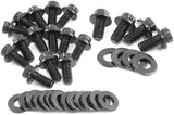 Small Block Chev Oil Pan Bolt Kit Std Gask 12 Point Black SBC AF37-2350 - Aeroflow