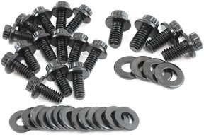 Small Block Chev Oil Pan Bolt Kit Std Gask 12 Point Black SBC AF37-2350 - Aeroflow