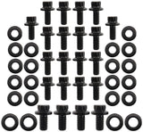 Small Block Ford Oil Pan Bolt Kit 12 Point Black Cleveland 351 AF37-2360 - Aeroflow