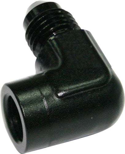 90 Deg Adaptor 1/8 NPT To -4 Black AF373-04BLK - Aeroflow