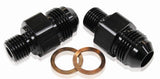 TH400 Trans Fitting -6 x 1/4 Black 1/4" Straight Npsm AF375-06BLK - Aeroflow