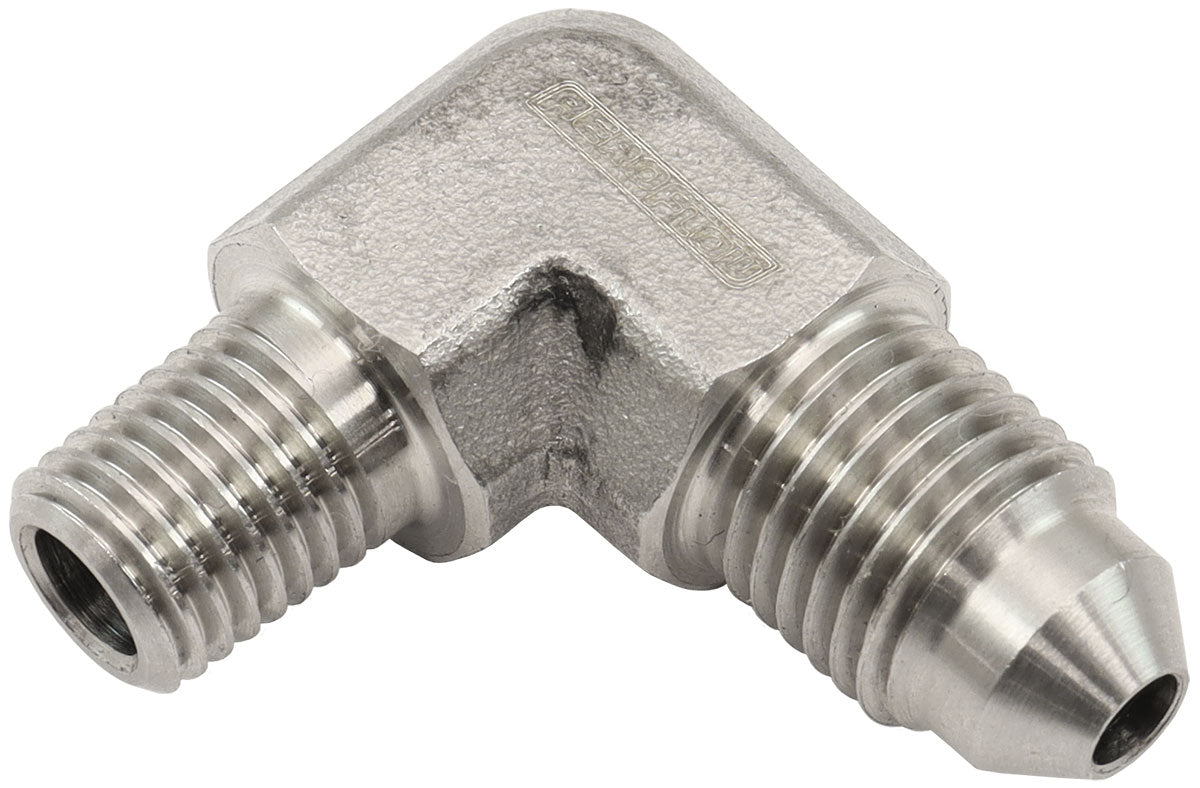S/S 90 Deg 1/16" NPT To -3AN AF381-01 - Aeroflow