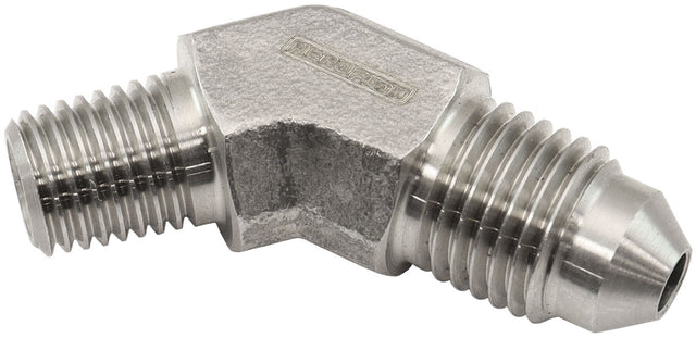 S/S 45 Deg 1/16" NPT To -3AN AF382-01 - Aeroflow
