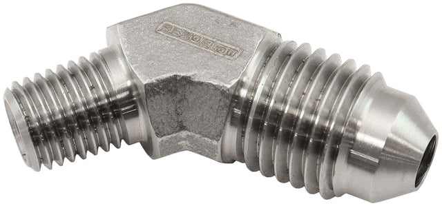 S/S 45 Deg 1/16" NPT To -4AN AF382-02 - Aeroflow