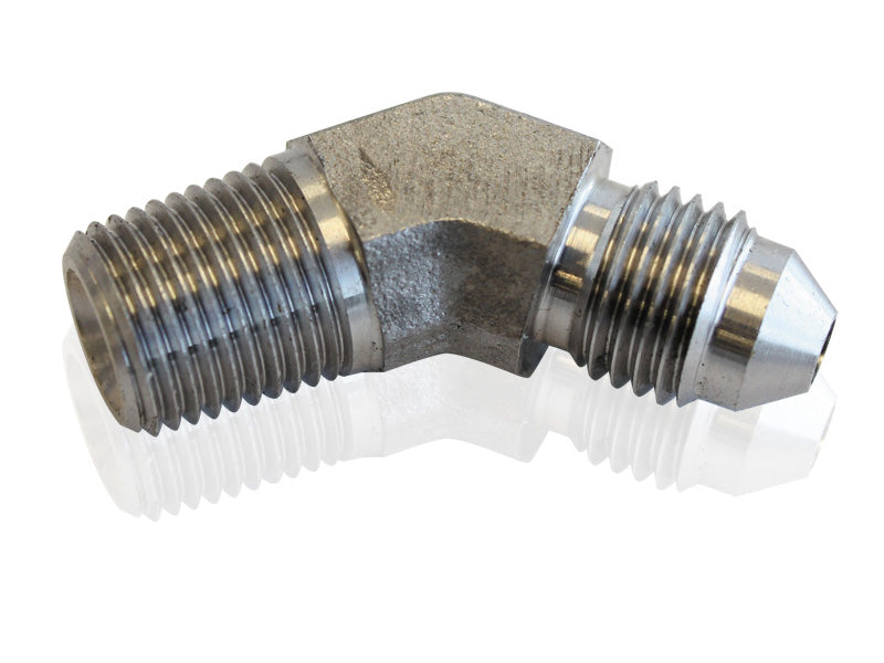 S/S 45 Deg 1/8" NPT To -3AN AF382-03 - Aeroflow