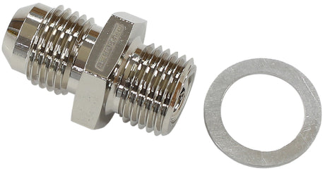9/16"-18 Npsm Short To -6AN With Crush Washer Zinc Steel AF386-06 - Aeroflow