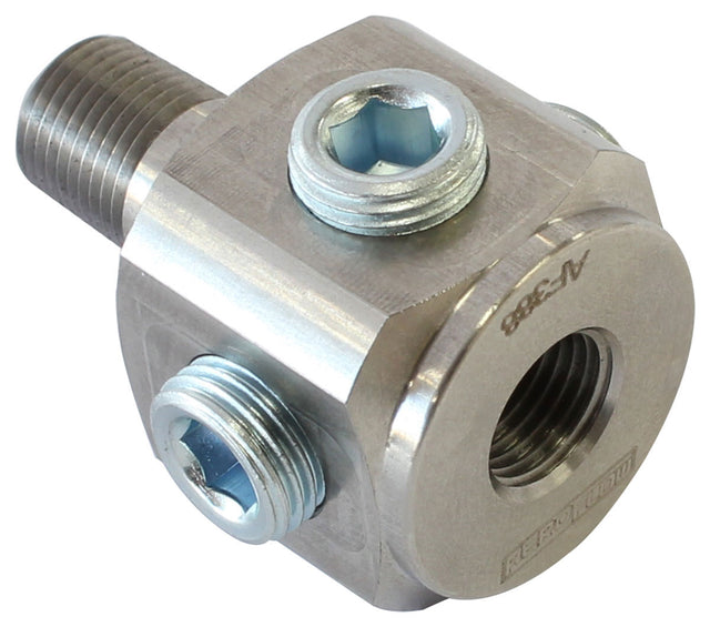 1/8" BSP To NPT Block Adapter 1 x Male To 5 x Female Tee AF388 - Aeroflow